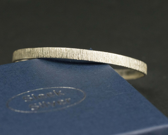 Silver Bark Textured Bangle