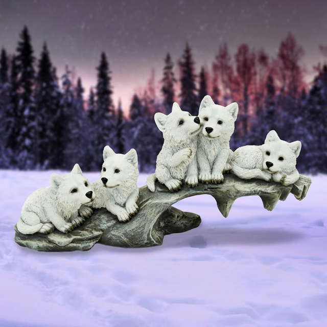Winter Litter 25cm Winter Litter White Wolf Ornament