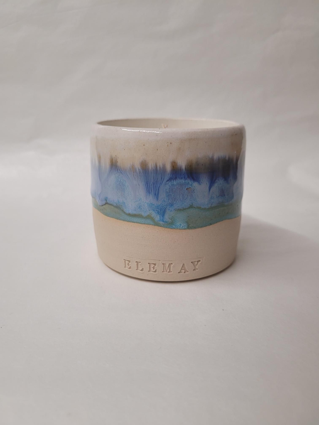 Ocean Breeze Refillable Ceramic Jar Soy Wax Candle - ES-021