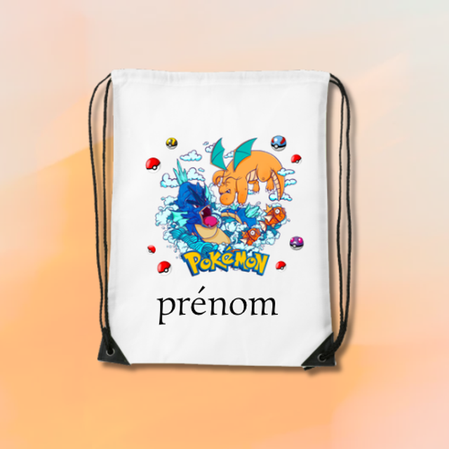 Sac Cordon Pokémon 2 Prénom 