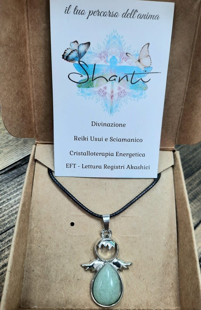 Amuleto serie "Angeli" avventurina verde