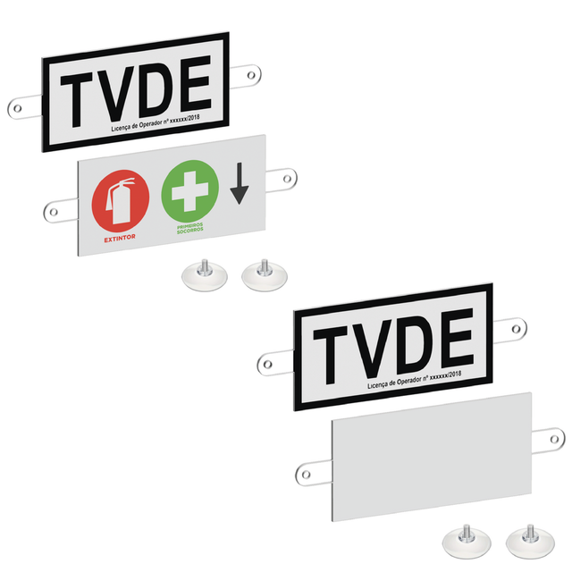 Dístico TVDE / Extintor e Primeiros Socorros (PACK de 2)
