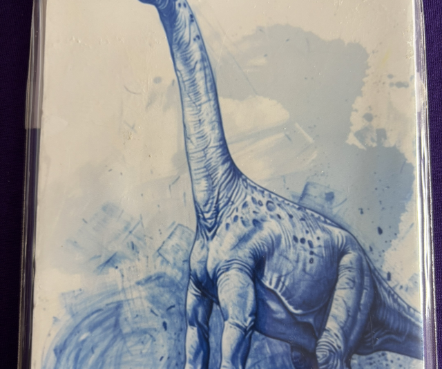 Plain Note Pad Dinosaur Blue