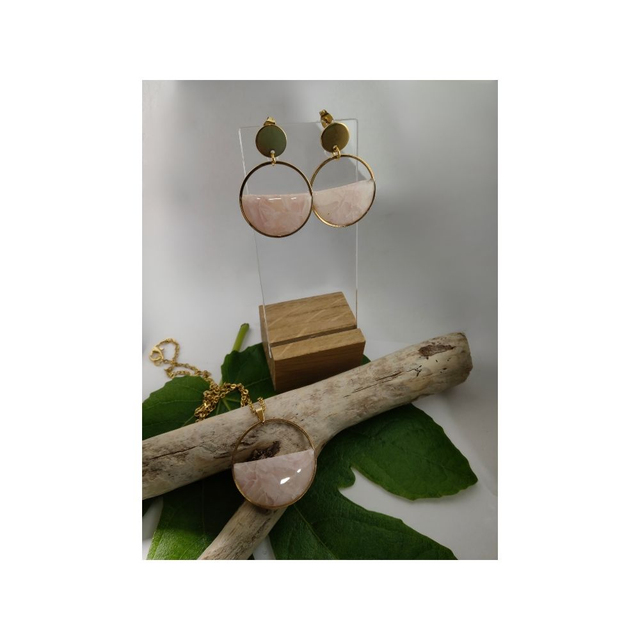 Collection faux quartz rose rond