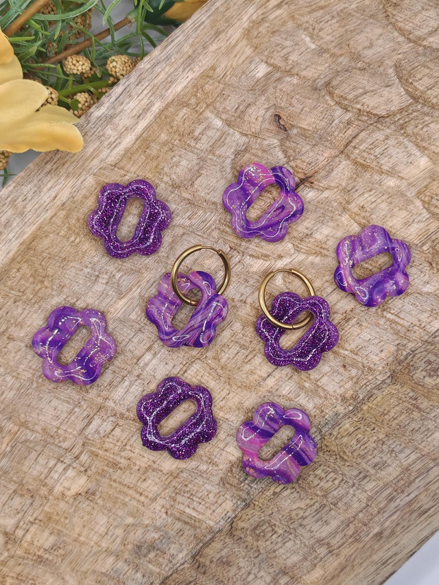 Choupettes Jain réversibles, violette effet pierre 