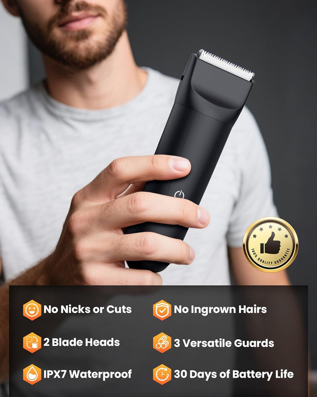 Tondeuse Corps & Zones Intimes Homme – Lames Céramique Étanche IPX7 FANZTECH Rechargeable
