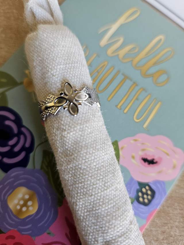 BAGUE ARGENTE REGLABLE ACIER INOXYDABLE MODELE 6