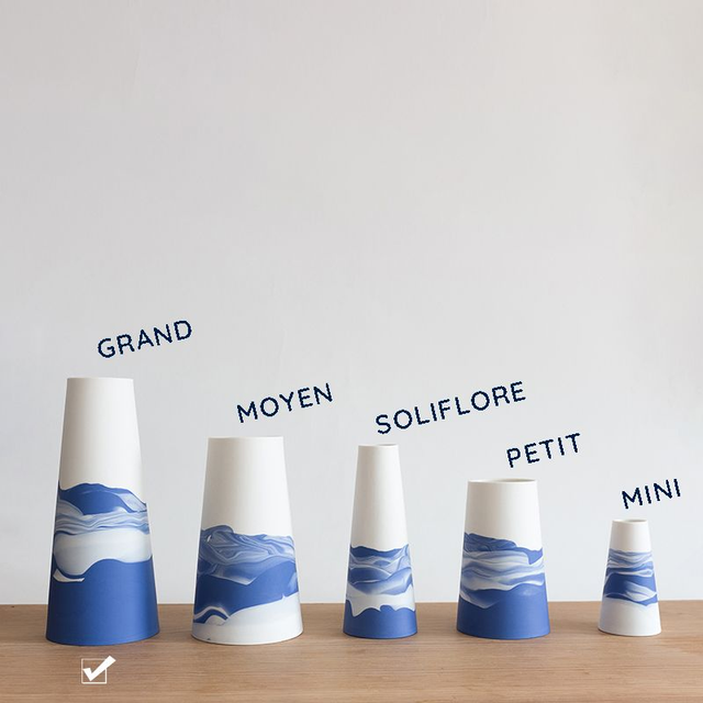 Vase - Grand - Horizons - Bleu et blanc