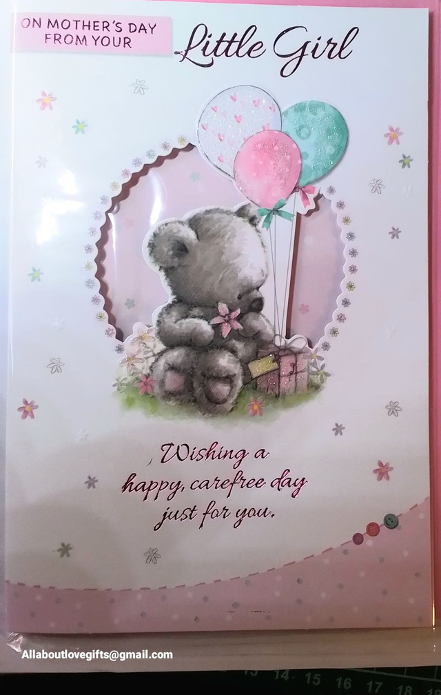 Mum Mothers Day Card from your Little Girl.
