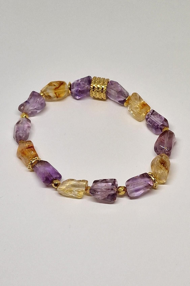 Bracelet Amétrine rectangle 8/10 mm