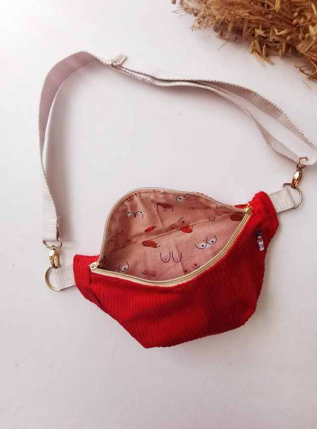 Banane THELMA velour rouge 