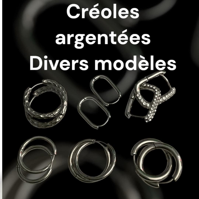 CRÉOLES ARGENTÉES acier inoxydable vendues par 2