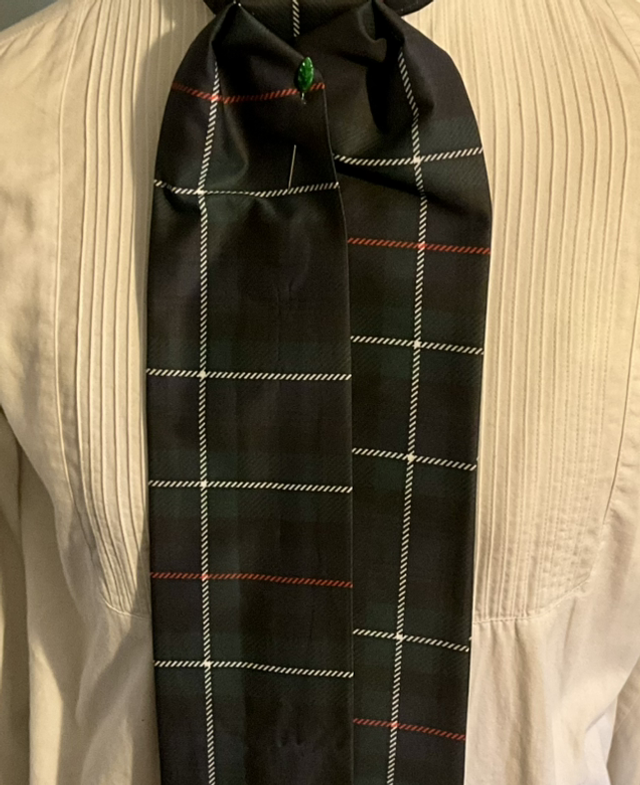 Green tartan cotton cravat