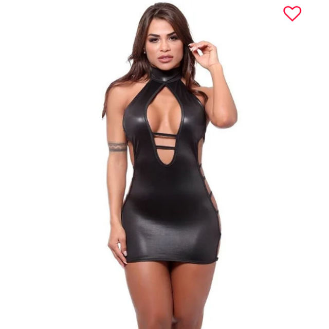 Mini Vestido Frente Única com Tiras