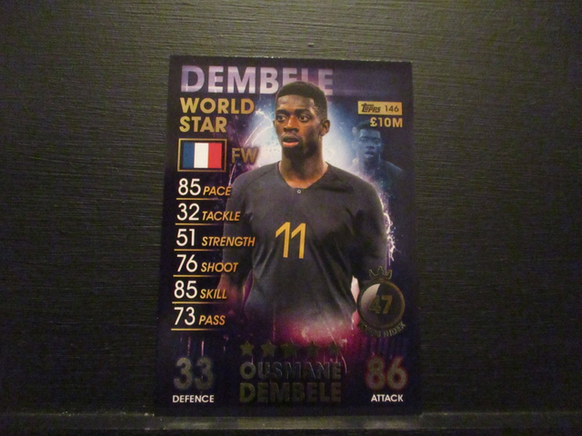 Ousmane Dembele - World Star Match Attax 101 Original Trading Card