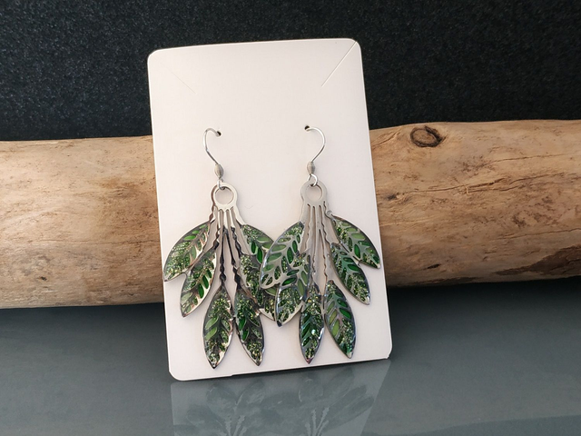 Boucles d'oreilles feuille tombante