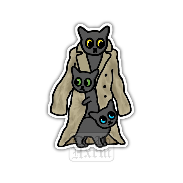 Three Cats In A Trench Coat Sticker