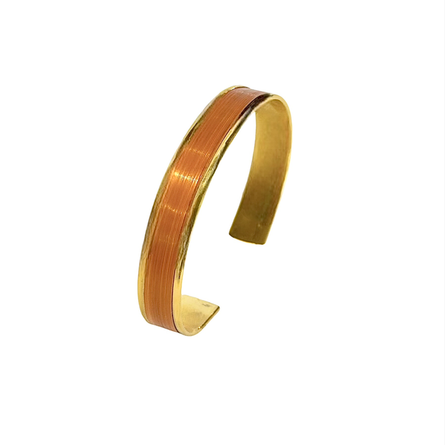 ORANGE Bracelet Marqueterie de paille