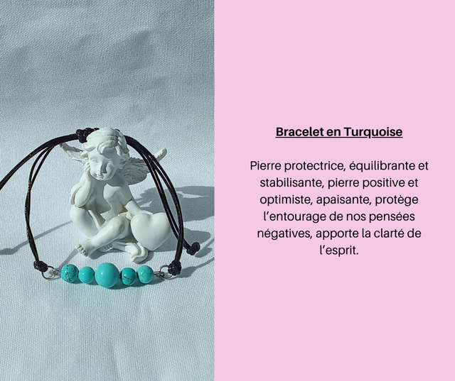 167- Bracelet réglable en Turquoise