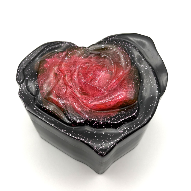 Boîte Cœur Fleur Rose 