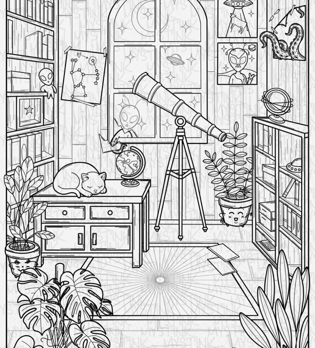 Affiche à colorier "Aliens"