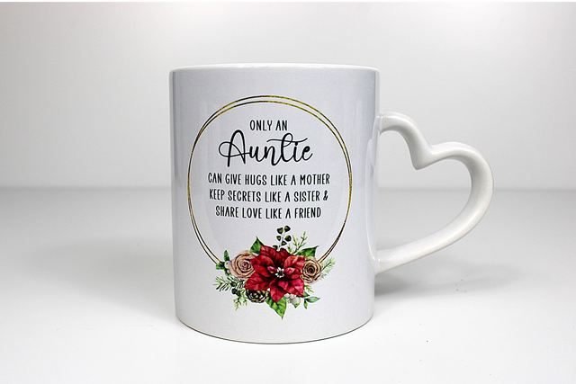 Auntie 11oz Heart Handle Mug