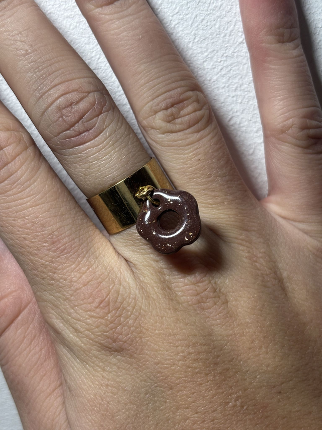 Doré 10mm Pampille Marron Pailleté