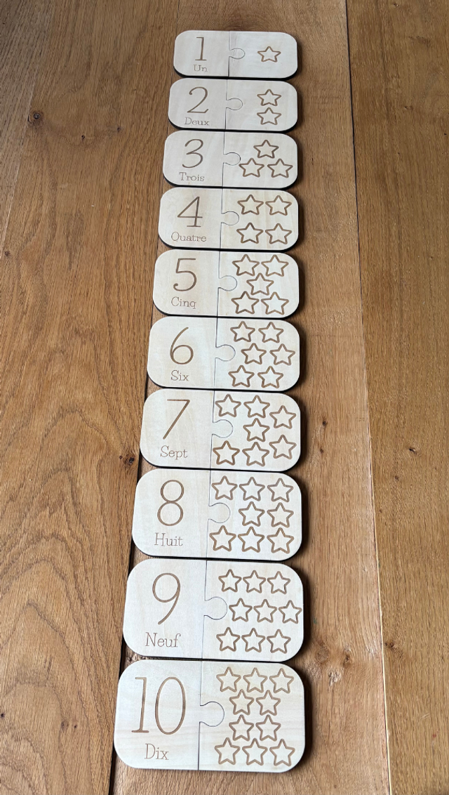 Puzzle en bois &quot;chiffres&quot; avec sac de rangement