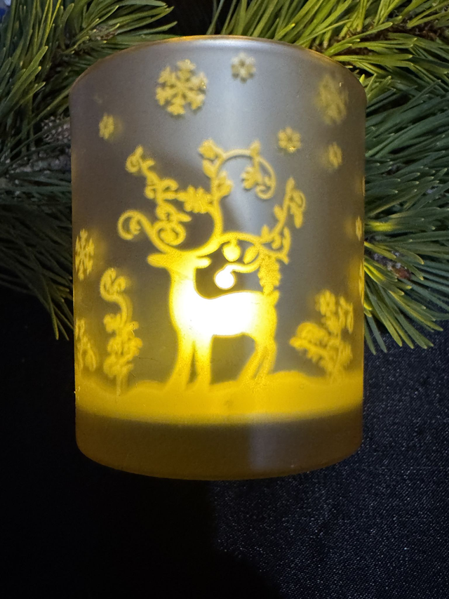 Christmas Glass Tea Light Holder