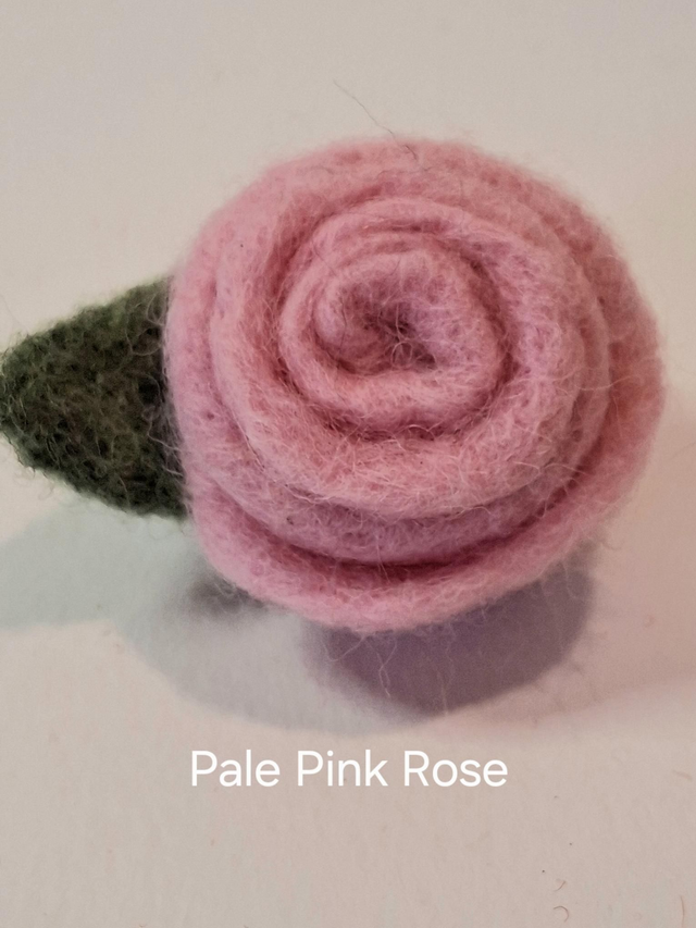 Needle Felt Rose Brooches