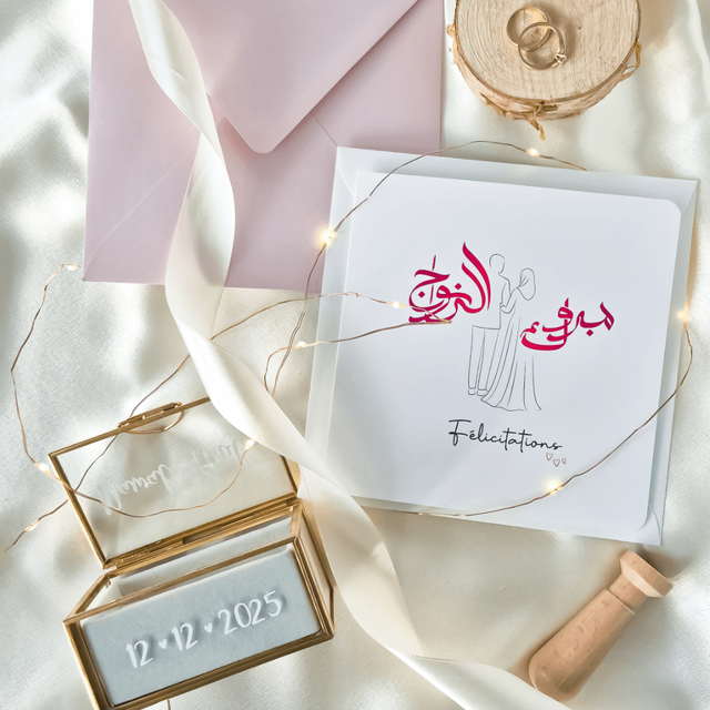 Carte spéciale mariage - Félicitations - Mabrouk Azzawaj
