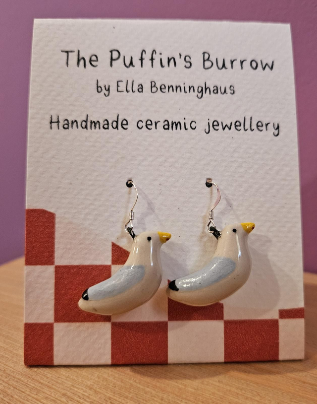 Ceramic Gull Earrings 