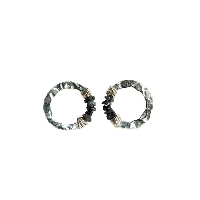 Cirkel oorstekers ruwe diamant