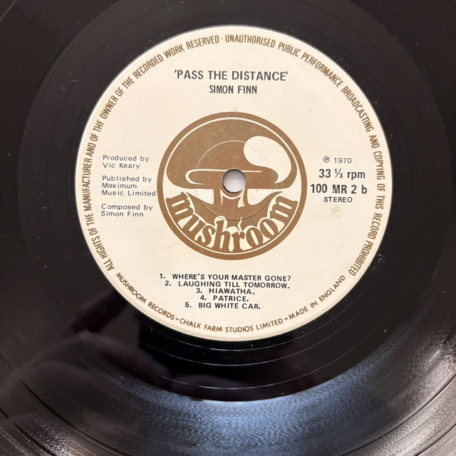 Simon Finn Pass The Distance Vinyl Record 1970 LP Folk Rock Psychedelic Mushroom