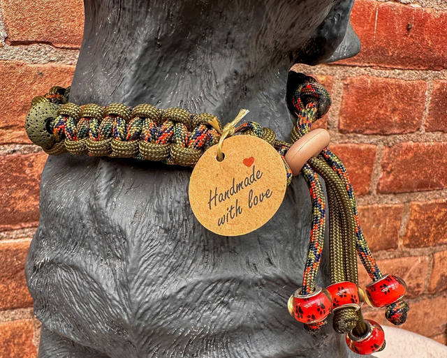 Halsband met lavakralen - 35/40 cm