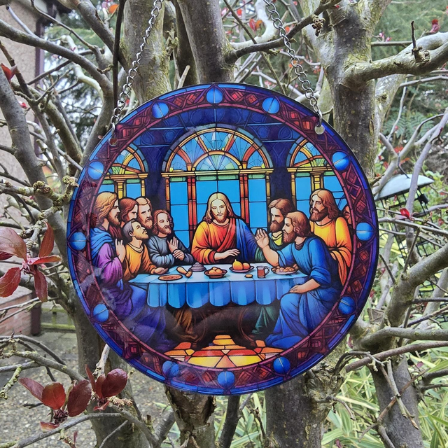 Last supper window wall door decor