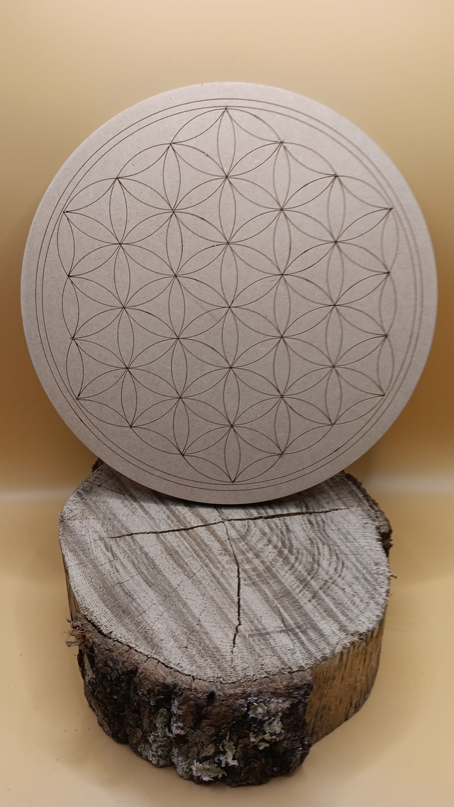 Dessous de table en bois Fleur de vie 20 cm