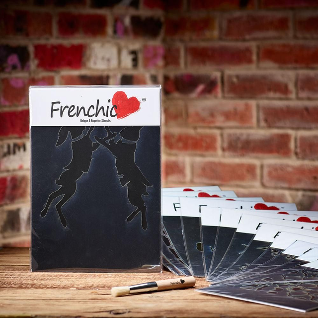 Boxing Hares Stencil 