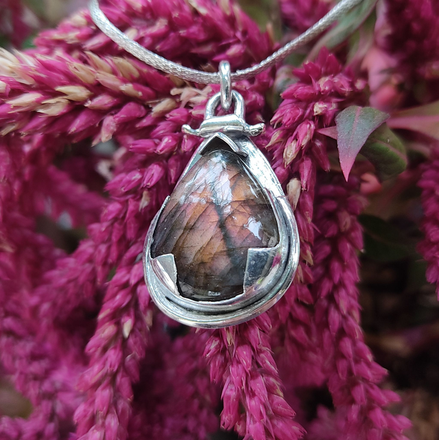 Pendentif argent 925 labradorite