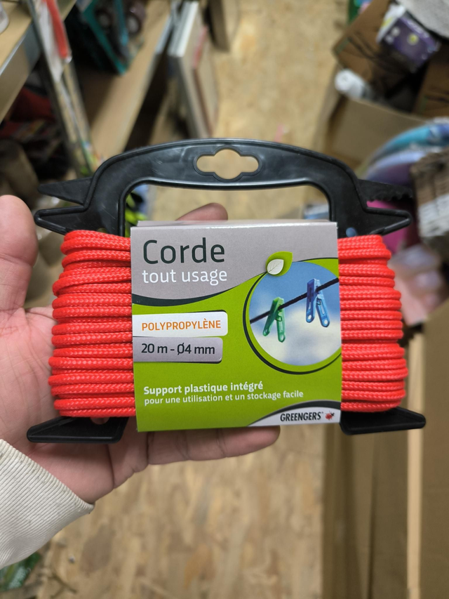 CORDE TOUT USAGE POLYPROPYLÈNE 20 M (4MM)
