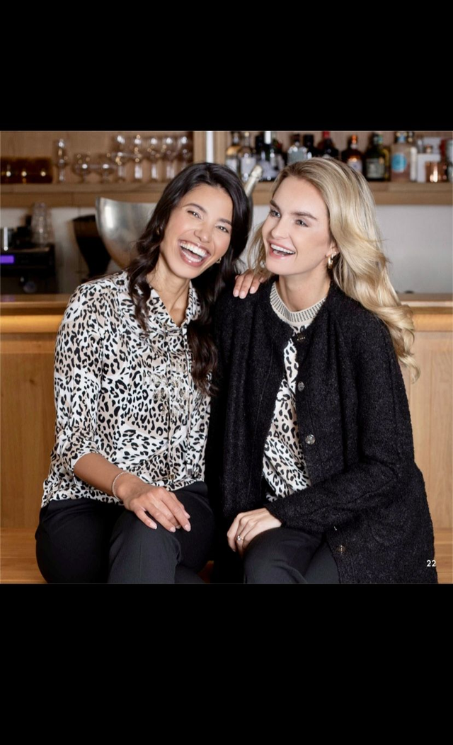 Bluse Animal Print schwarz weiß 