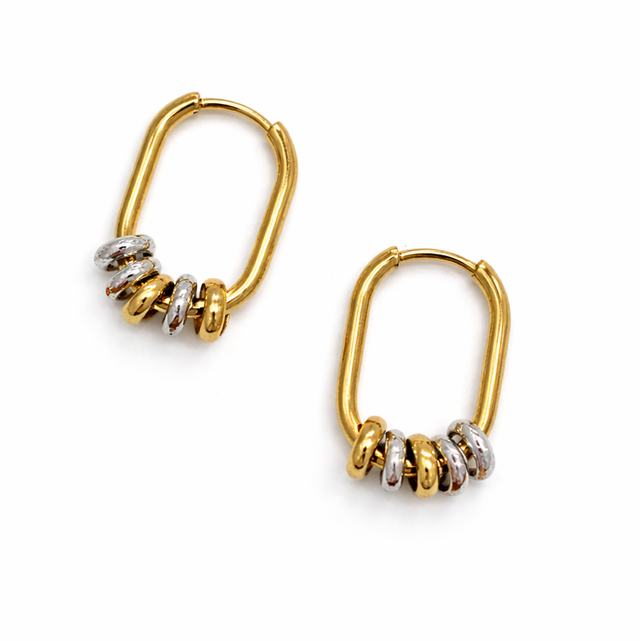 Argollas acero dorado y plateado 