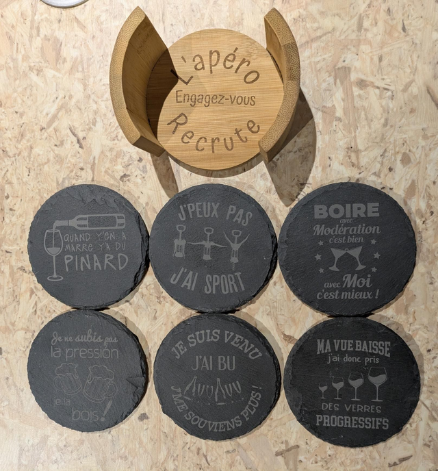 Dessous de verre en ardoise 