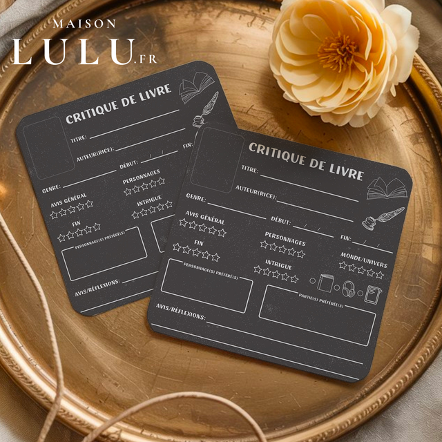 Marque page carré, Signet critique de livre, 12 couleurs