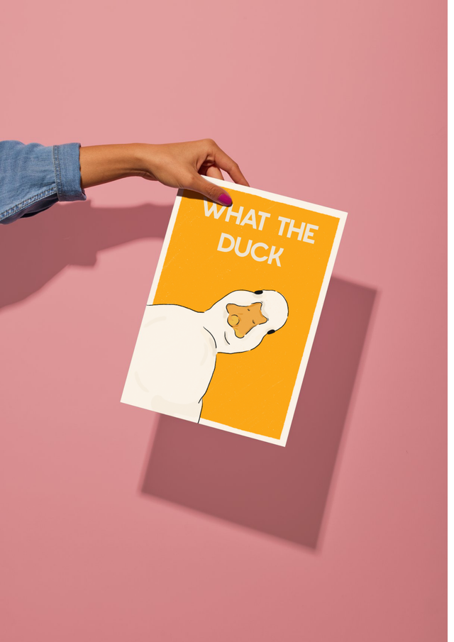 Poster What the Duck orange