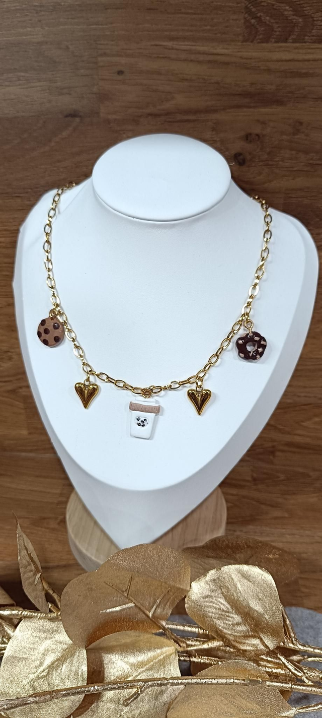 Collier - breloques café 
