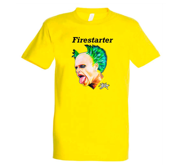 FIRESTARTER Keith Flint t-shirt yellow 