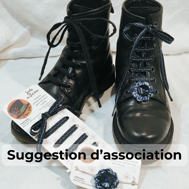 Boutons Nacrés Bleus, Fleurs Anémones Bleues et Blanches paillettes