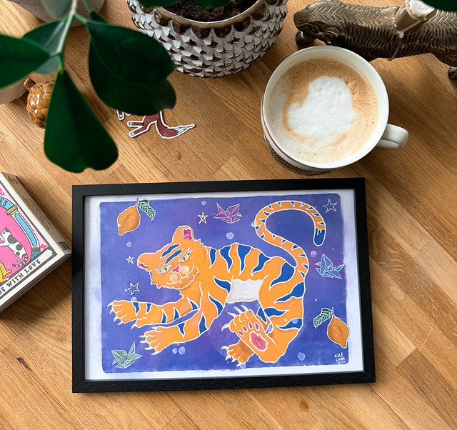 PRINT A4 : LEMONS AND TIGER