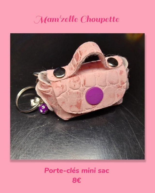 Porte-clés Mini-sac rose
